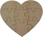 Blank Heart Shape Jigsaw Puzzle,Laser Cut Unfinished Wood Blank Puzzles for DIY Making Scrapbook Crafts with 9 Pieces (Wood)