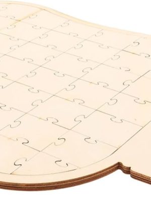 Natural Wooden Bottle Puzzle Boys and Girls Wooden Toys Blank Pieces DIY Designs Preschool Puzzle Set