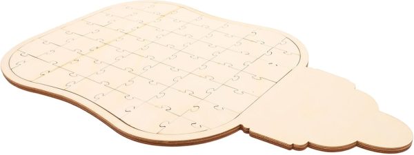 Natural Wooden Bottle Puzzle Boys and Girls Wooden Toys Blank Pieces DIY Designs Preschool Puzzle Set