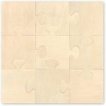 Customizable Make Your Own Wood Puzzle Cutout Set - 9 Pieces - Makes a 7.9 x 7.9 Inch Puzzle