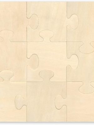 Customizable Make Your Own Wood Puzzle Cutout Set - 9 Pieces - Makes a 7.9 x 7.9 Inch Puzzle