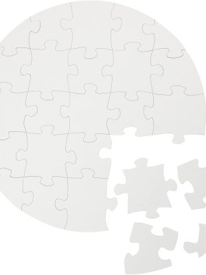 12 Pack Round Blank Jigsaw Puzzles for DIY Crafts (12.5 in)