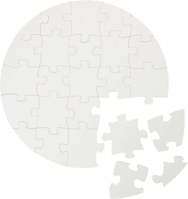 12 Pack Round Blank Jigsaw Puzzles for DIY Crafts (12.5 in)