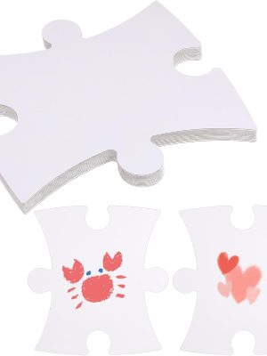 30 Pcs Large White Blank Puzzle to Draw on 11.8 x 11 Inch Oversize Blank Paper Puzzle Pieces Giant Cutouts for Adult DIY Arts and Crafts to Draw and Write Huge Art Display Decor