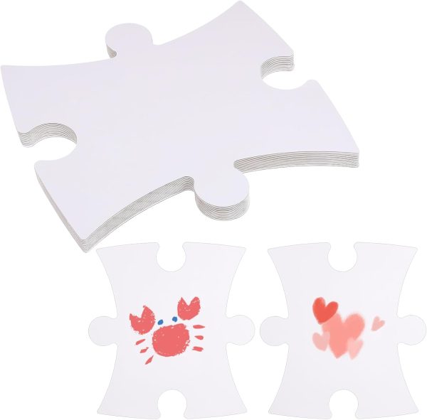 30 Pcs Large White Blank Puzzle to Draw on 11.8 x 11 Inch Oversize Blank Paper Puzzle Pieces Giant Cutouts for Adult DIY Arts and Crafts to Draw and Write Huge Art Display Decor