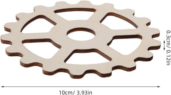 10pcs Wooden Gear Decorations Engravable Items Blank Puzzles to Draw on Craft Blanks