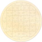 Blank Puzzle Round Shape with 38 Pieces to Draw on, Each Piece is Unique, Blank Wooden Jigsaw Puzzles with Tray for Crafts & DIY, Custom Puzzle 8.4x8.4 Inches 1 Pack