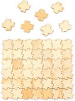 , Unfinished Wooden Blank Jigsaw Freeform Wood Piece for DIY Crafts Arts Card Making (50 Pack)