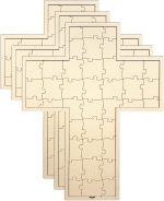 3 Pack Wood Cross Guest Book 13x16 Inch Unfinished Wooden Cross Jigsaw Puzzle Board for Painting DIY Crafts Wedding Gifts