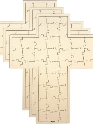 3 Pack Wood Cross Guest Book 13x16 Inch Unfinished Wooden Cross Jigsaw Puzzle Board for Painting DIY Crafts Wedding Gifts