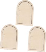 3 Sets Hand Painted Graffiti DIY Door Shaped Puzzle Wooden Chips of Blank Wood Slice Craft Supplies for Custom Decorations Sign Making and Home Ornaments