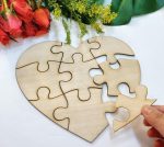 Blank Heart Shape Jigsaw Puzzle,Laser Cut Unfinished Wood Blank Puzzles for DIY Making Scrapbook Crafts with 9 Pieces (Wood)