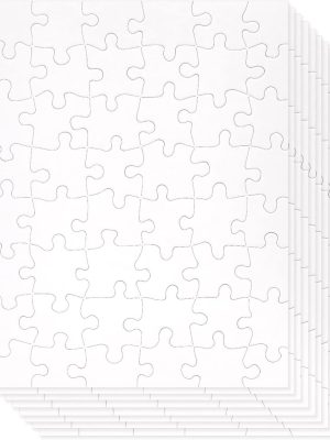 36 Pack Blank Puzzles to Draw On, 8.5x11 Make Your Own Jigsaw Puzzle for Kids DIY, Arts and Crafts Projects (48 Pieces Each)