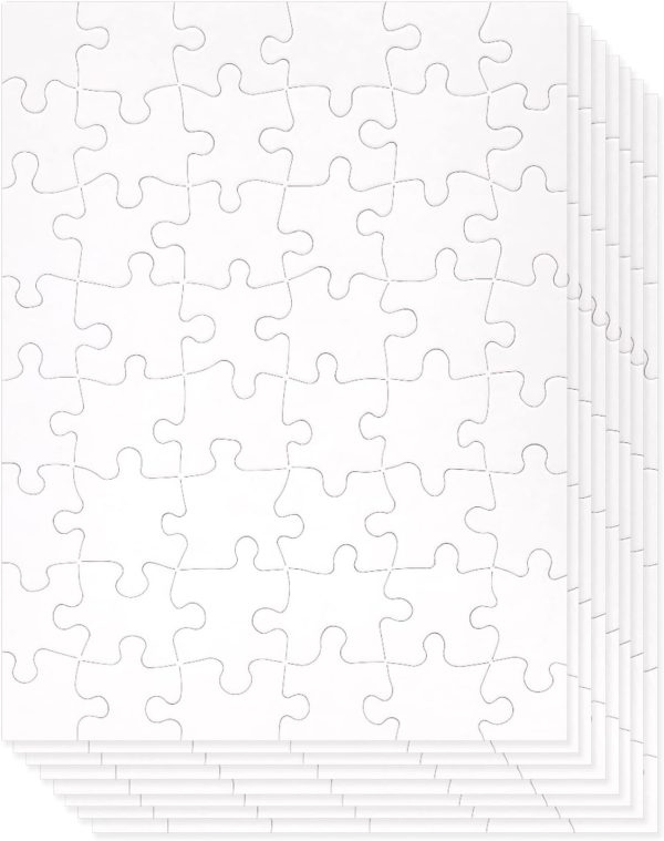 36 Pack Blank Puzzles to Draw On, 8.5x11 Make Your Own Jigsaw Puzzle for Kids DIY, Arts and Crafts Projects (48 Pieces Each)