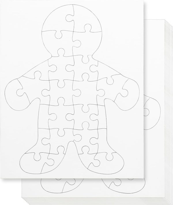 24 Blank Person-Shaped Puzzles – 8.5 x 10.5 Inches – Ideal for All-About-Me Activities – Write, Draw, and Decorate – 26 Pieces Each