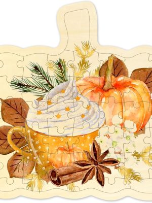 Blank Puzzle Pumpkin Shape with 43 Pieces to Draw on, Blank Wooden Jigsaw Puzzles with Tray for Fall Season & Halloween, Custom Puzzle 11.8x10.2 Inches 1 Pack for Crafts & DIY