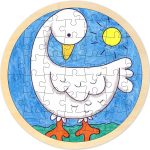 Blank Puzzle Round Shape with 38 Pieces to Draw on, Each Piece is Unique, Blank Wooden Jigsaw Puzzles with Tray for Crafts & DIY, Custom Puzzle 8.4x8.4 Inches 1 Pack