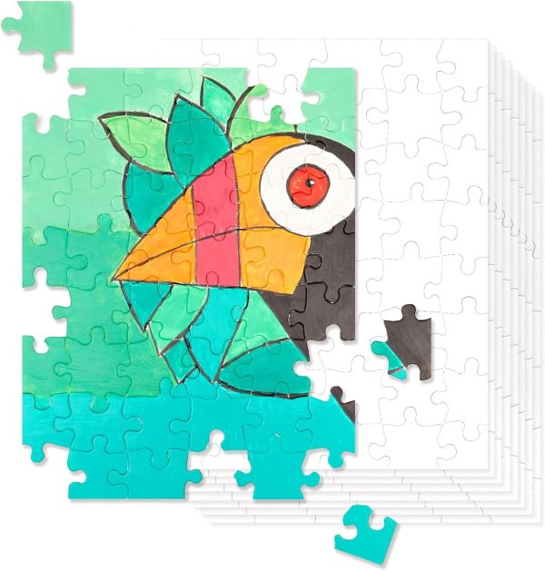 36 Pack Blank Puzzles to Draw On, 8.5x11 Make Your Own Jigsaw Puzzle for Kids DIY, Arts and Crafts Projects (48 Pieces Each)