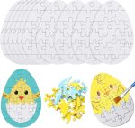 20 Pack Easter Egg Blank Puzzles to Draw on 18 Pieces Each 3.9 x 2.7 Make Your Own Puzzle Egg Shape Create Your Own Puzzle Jigsaw Puzzles for DIY Art Projects Crafts Easter Egg Fillers