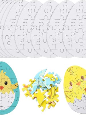 20 Pack Easter Egg Blank Puzzles to Draw on 18 Pieces Each 3.9 x 2.7 Make Your Own Puzzle Egg Shape Create Your Own Puzzle Jigsaw Puzzles for DIY Art Projects Crafts Easter Egg Fillers