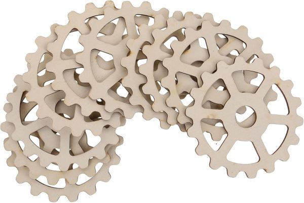 10pcs Wooden Gear Decorations Engravable Items Blank Puzzles to Draw on Craft Blanks