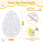 20 Pack Easter Egg Blank Puzzles to Draw on 18 Pieces Each 3.9 x 2.7 Make Your Own Puzzle Egg Shape Create Your Own Puzzle Jigsaw Puzzles for DIY Art Projects Crafts Easter Egg Fillers