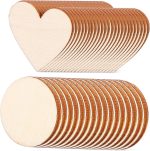50 Pcs Blank Puzzle Pieces for Crafts Engravable Wood Slices DIY Wooden Cutouts Natural Wood Grain Decor